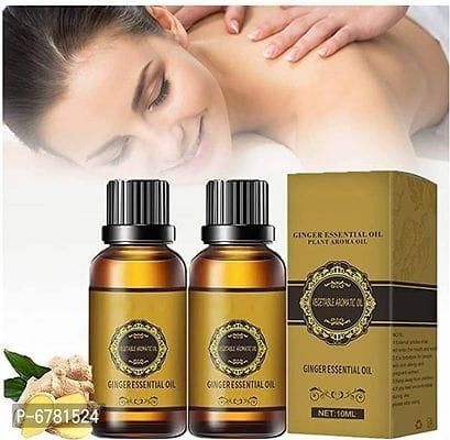 Belly Drainage Ginger Oil, Lymphatic Drainage Ginger Oil, Slimming Tummy Ginger Oil, Ginger Essential Oil for Swelling and Pain Relief, Care for Skin (10ML) - Pack of 2